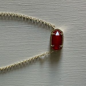 Pre-loved, Kendra Scott necklace. With red stone/gold.